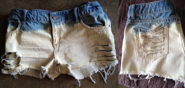 diy bleach denim damaging