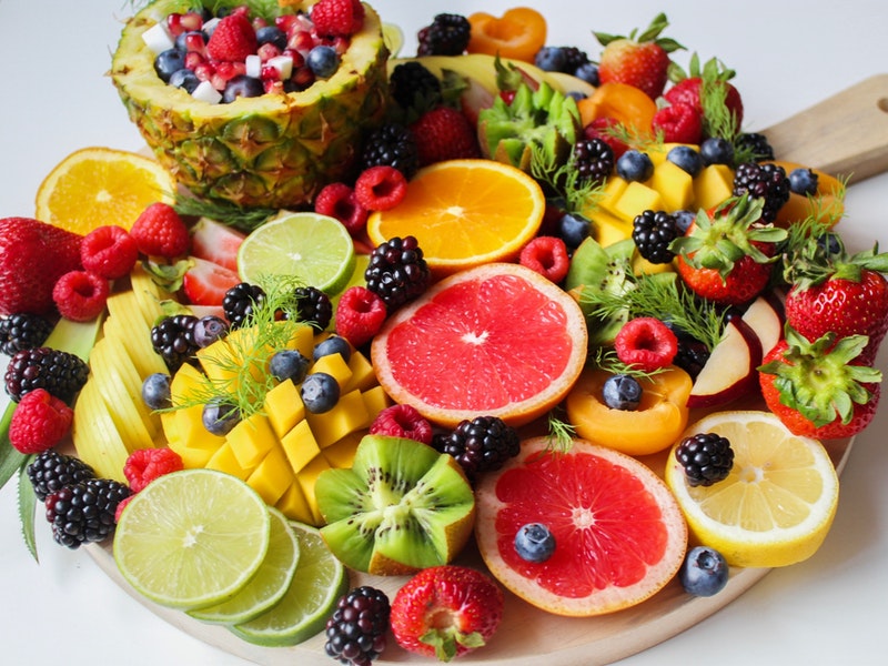 Plate  of healthy fruits
