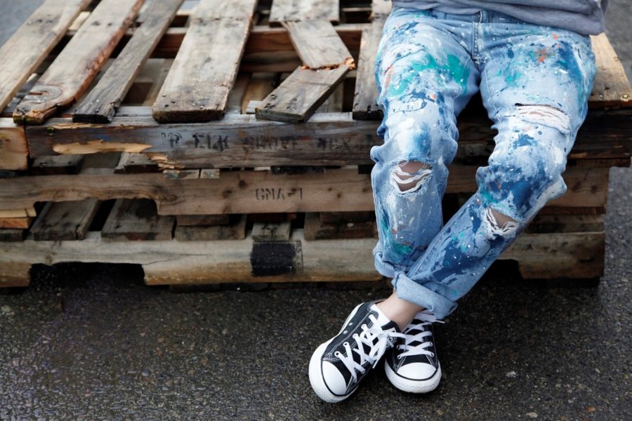 splatter paint jeans