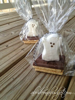 Spooky S'mores with graham crackers and chocolate in a bag