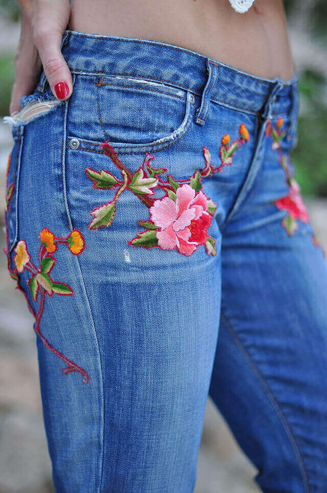 DIY Gucci Embroidered Jeans