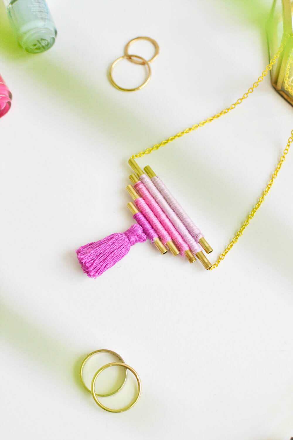 DIY Ombre Brass Necklace
