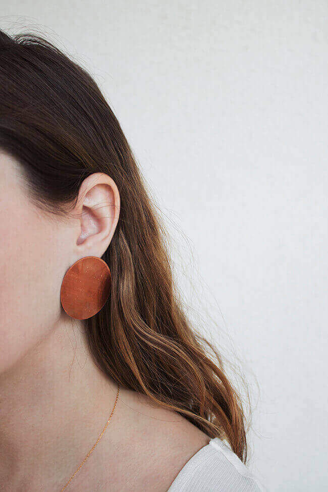 diy copper circle earrings