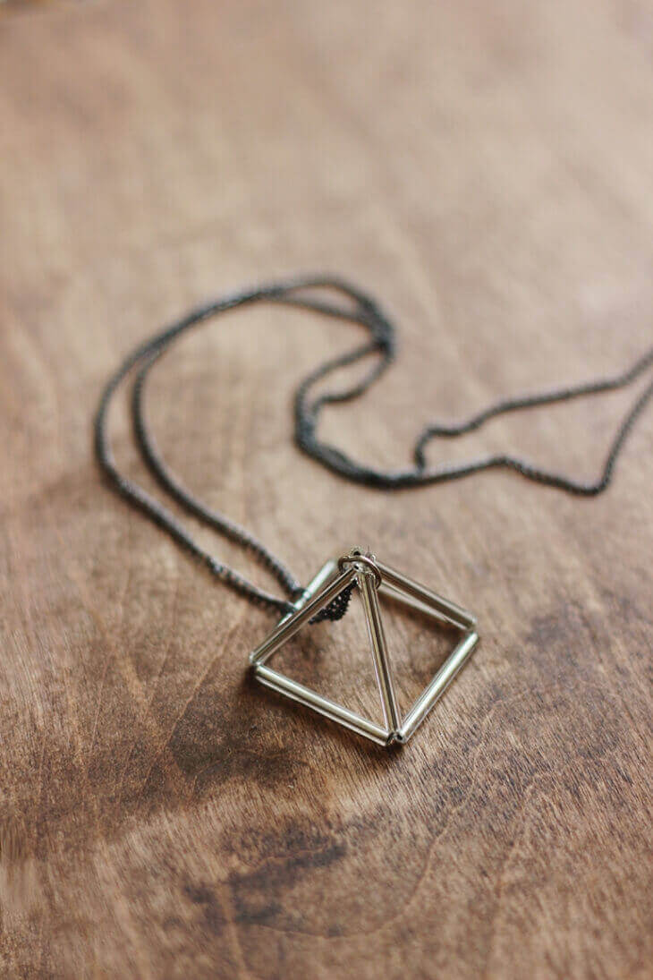 DIY triangle prism necklace