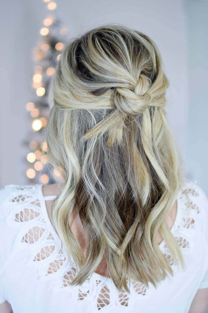 five minute hairstyles knot half