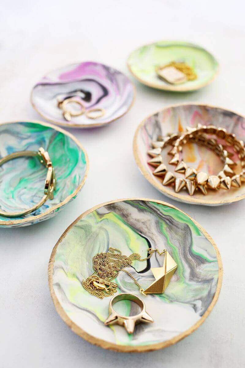 Marbled clay ring dish