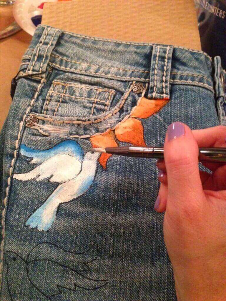 painted jeans