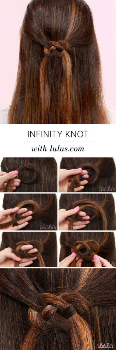 five minute hairstyles infinity knot
